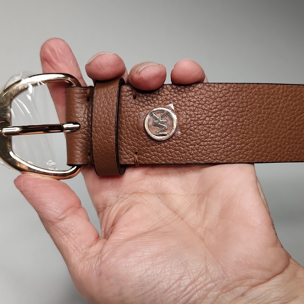 1DayOnly PRICE CUT‼️🔥NWT MICHAEL KORS Brown Leather Wide Size S belt Gorgeous!